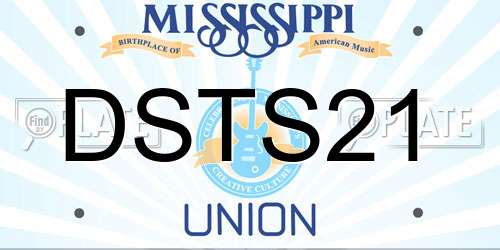 DSTS21 Mississippi License Plate