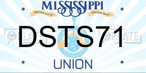DSTS71 Mississippi License Plate