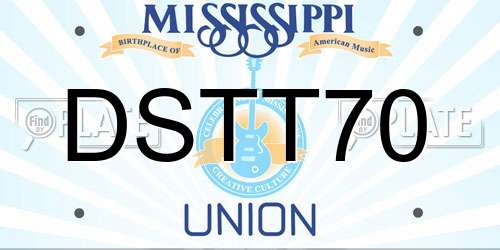 DSTT70 Mississippi License Plate