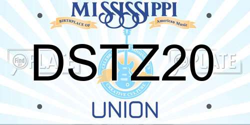DSTZ20 Mississippi License Plate