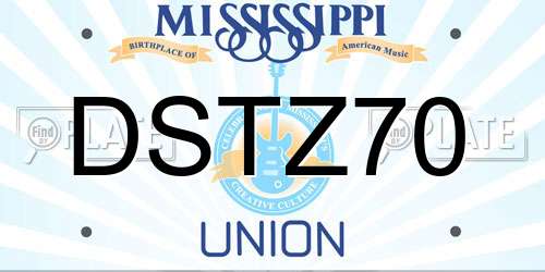 DSTZ70 Mississippi License Plate