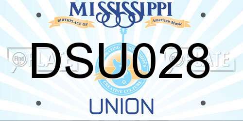DSU028 Mississippi License Plate
