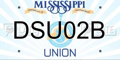 DSU02B Mississippi License Plate