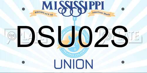 DSU02S Mississippi License Plate
