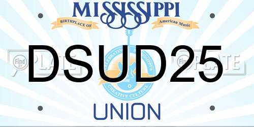 DSUD25 Mississippi License Plate