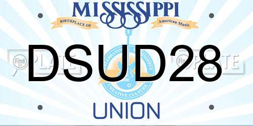 DSUD28 Mississippi License Plate