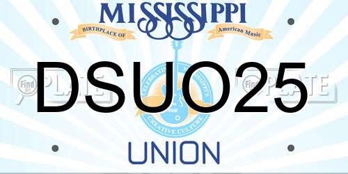 DSUO25 Mississippi License Plate