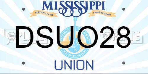 DSUO28 Mississippi License Plate