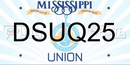 DSUQ25 Mississippi License Plate