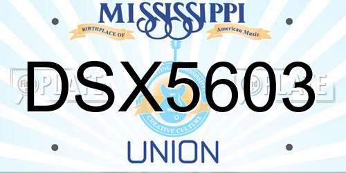 DSX5603 Mississippi License Plate