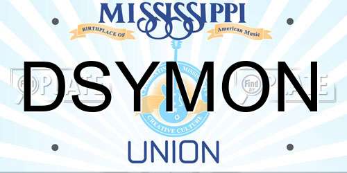 DSYMON Mississippi License Plate