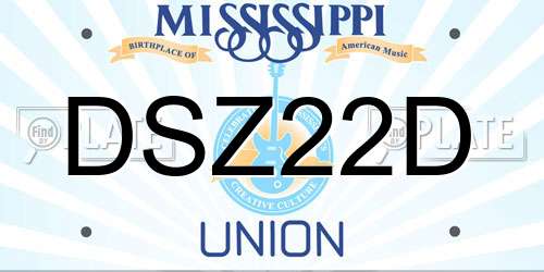 DSZ22D Mississippi License Plate