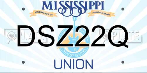 DSZ22Q Mississippi License Plate
