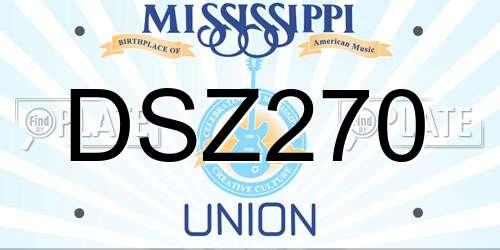 DSZ270 Mississippi License Plate