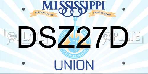 DSZ27D Mississippi License Plate