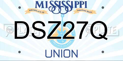 DSZ27Q Mississippi License Plate