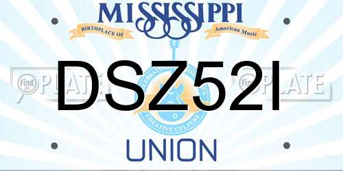 DSZ52I Mississippi License Plate