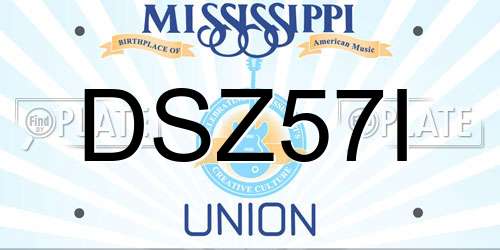 DSZ57I Mississippi License Plate