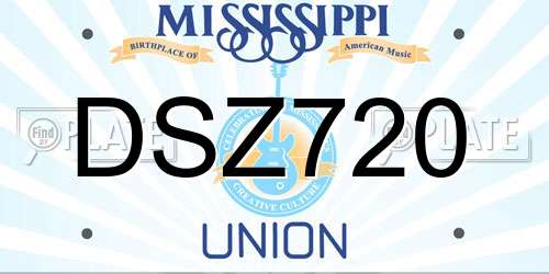 DSZ720 Mississippi License Plate