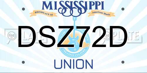 DSZ72D Mississippi License Plate
