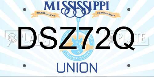 DSZ72Q Mississippi License Plate