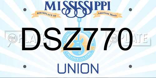 DSZ770 Mississippi License Plate