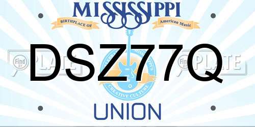 DSZ77Q Mississippi License Plate