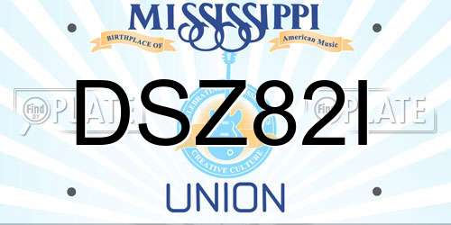 DSZ82I Mississippi License Plate