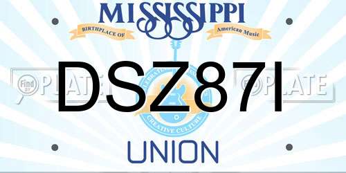 DSZ87I Mississippi License Plate