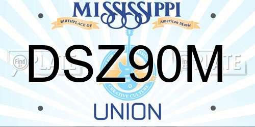 DSZ90M Mississippi License Plate