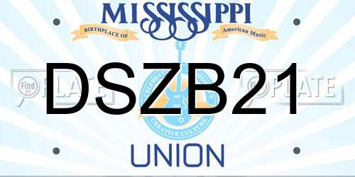 DSZB21 Mississippi License Plate