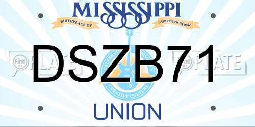 DSZB71 Mississippi License Plate