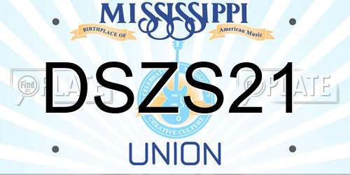 DSZS21 Mississippi License Plate