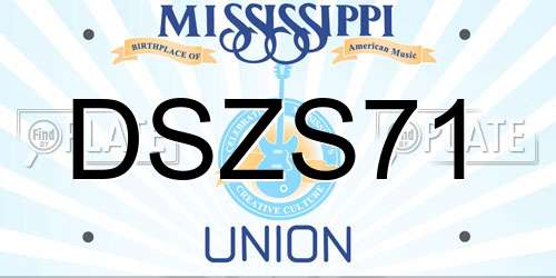 DSZS71 Mississippi License Plate