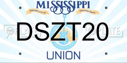 DSZT20 Mississippi License Plate