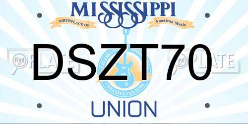 DSZT70 Mississippi License Plate