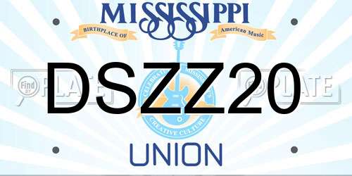 DSZZ20 Mississippi License Plate