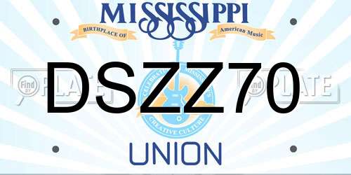 DSZZ70 Mississippi License Plate