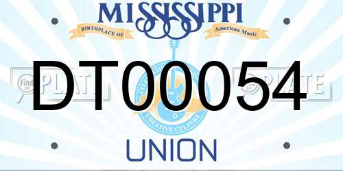 DT00054 Mississippi License Plate