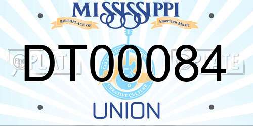 DT00084 Mississippi License Plate