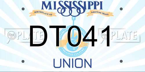 DT041 Mississippi License Plate
