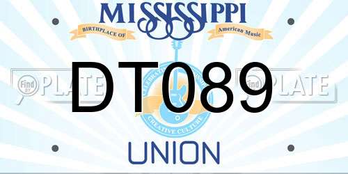 DT089 Mississippi License Plate