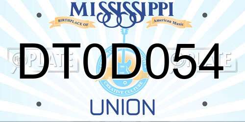 DT0D054 Mississippi License Plate