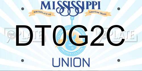 DT0G2C Mississippi License Plate