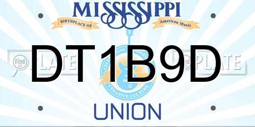 DT1B9D Mississippi License Plate