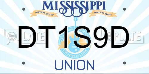 DT1S9D Mississippi License Plate