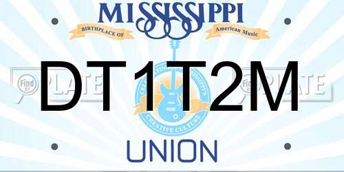 DT1T2M Mississippi License Plate