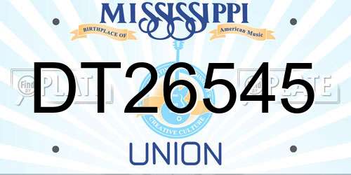 DT26545 Mississippi License Plate