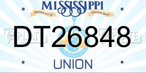 DT26848 Mississippi License Plate