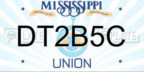 DT2B5C Mississippi License Plate